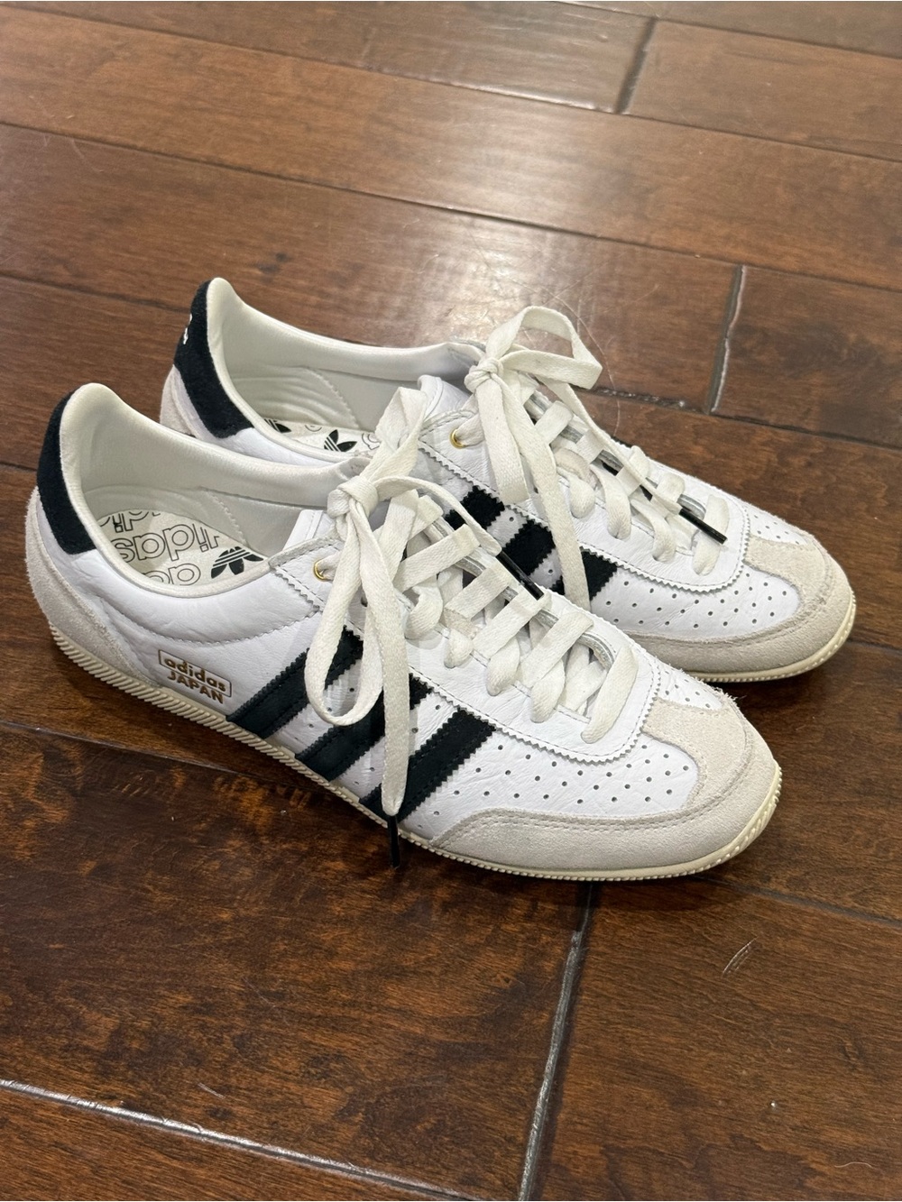 Adidas Japan Classic Sneakers in White and Black 7.5